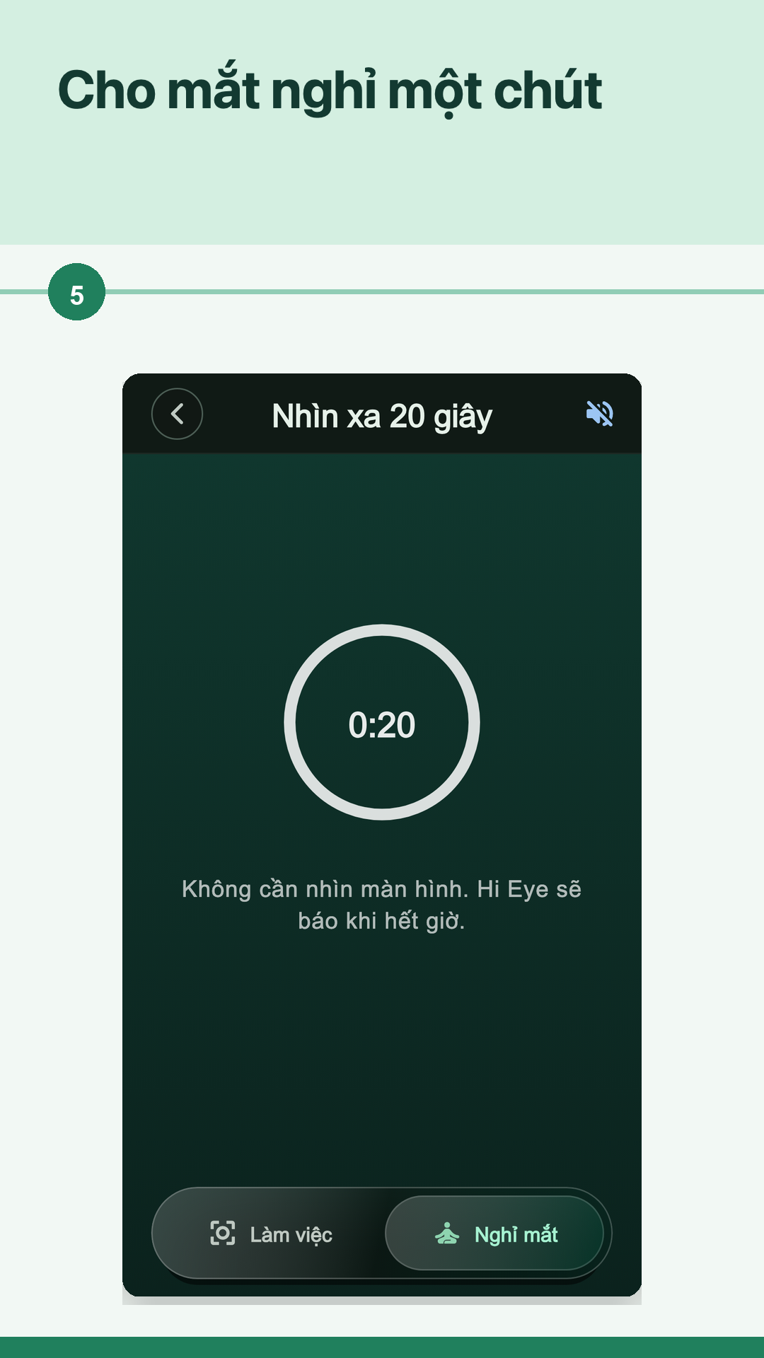 Bộ đếm nhìn xa 20 giây trong Hi Eye
